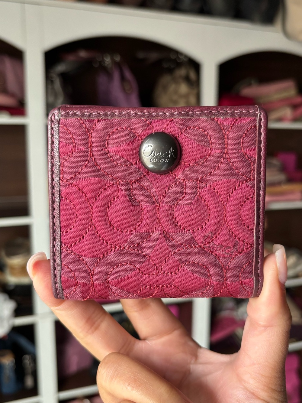 💕♥️COACH Gramercy Op Art Mini Wallet